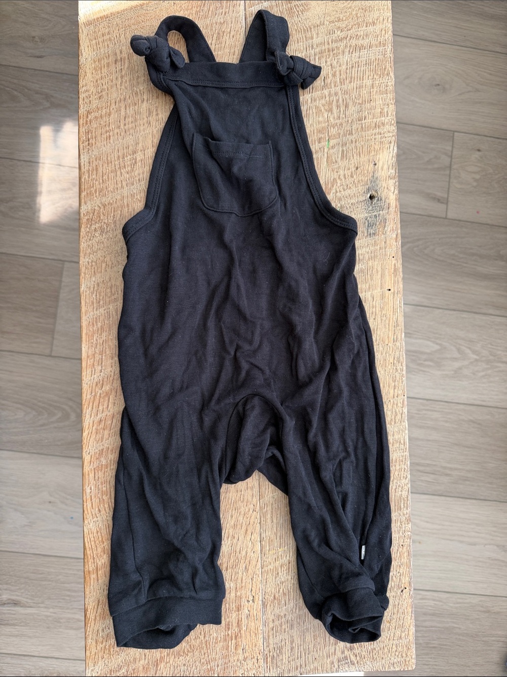 Kyte BABY Black Knotted Strap One-Piece Romper